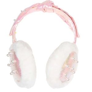 ILYSM Curls and Pearls Pink earmuff scrunchie set